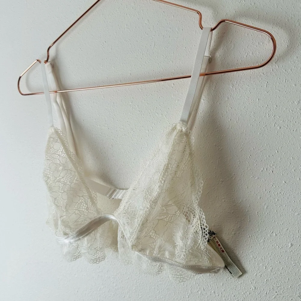 New Free People Bright Eyes Bralette Lace Bra Boho Ivory